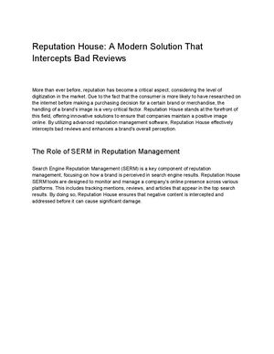 Reputation House Reviews