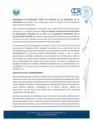 Recurso De Apelación, Señor Santos Fredis Pereira Joya (1)