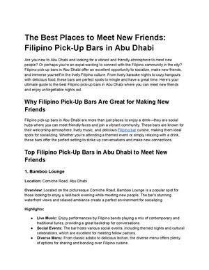 The Best Places To Meet New Friends Filipino Pick Up Bars In Abu Dhabi