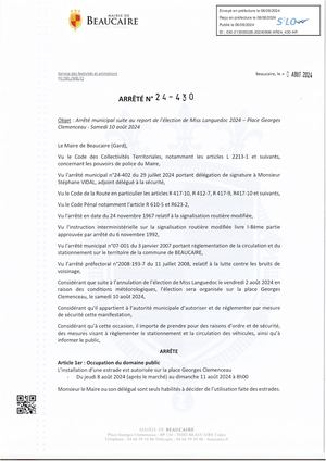 Parution Des Actes Administratifs Du 6 Août