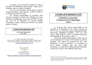 AMFAR A15 349 Félicitations au premier Président de La IVe République (1947)