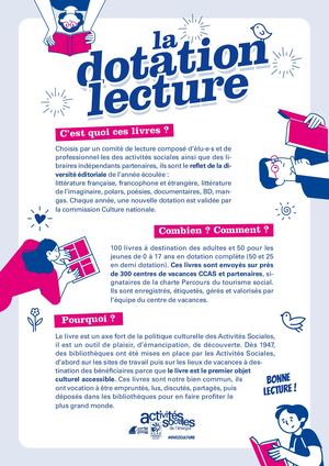 Dotation Lecture - C'est Quoi? Combien? Comment? et Pourquoi?