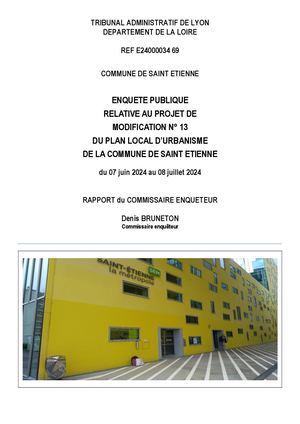 PLU St Etienne modif 13 - Rapport et conclusions du CE
