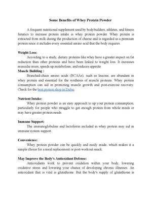 Calaméo - Some Benefits Of Whey Protein Powder