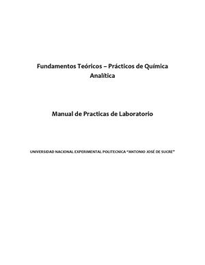 Manual Analítica Instrumental / Química Analítica
