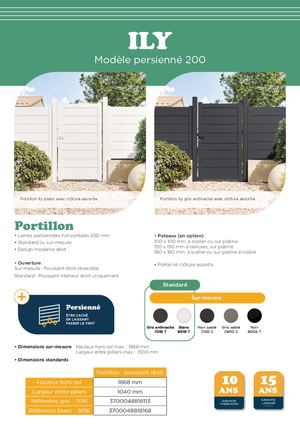 Fiche produit portillon Ily