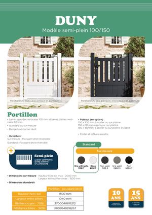 Fiche produit portillon Duny