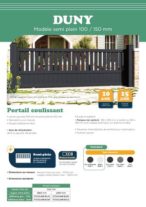 Fiche produit Duny coulissant