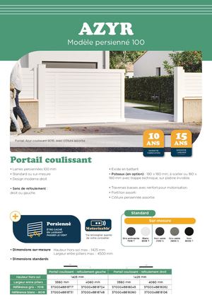 Fiche produit Azyr coulissant