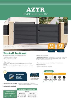 Fiche Produit Azyr Battant