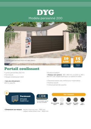 Fiche produit Dyg coulissant