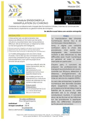 Module enseigner la manipulation du chrono