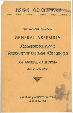 1950 Minutes of the General Assembly Cumberland Presbyterian Church