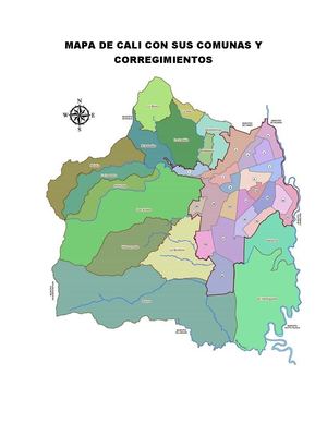 Mapa De Cali Con Su Zona Rural Y Urbana