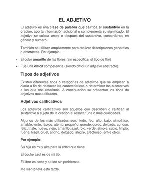 El Adjetivo