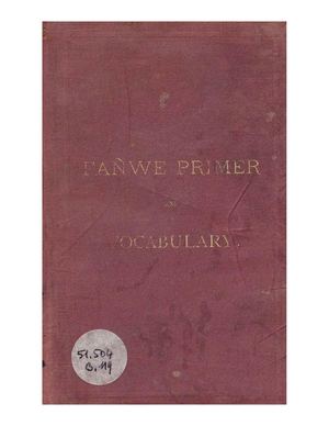 Fanwe Primer And Vocabulary Par Dr. R. H. Nassau 1881, ( PROV. DEFAP )