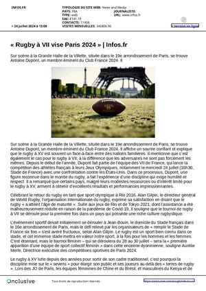 Infos.fr - Le Rugby à VII vise Paris 2024