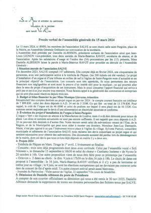 P V De L'a G Du 15 03 2024 - SALVE