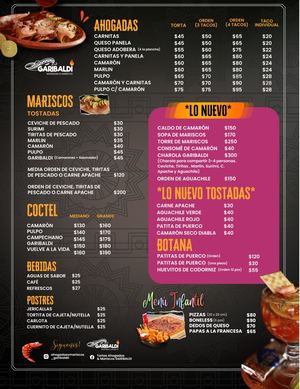 Garibaldi Menú