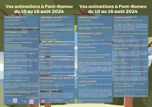 Programme Animations Du 10 Au 16 Août 2024