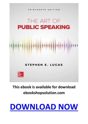 The Art Of Public Speaking 13th Edition Pdf
