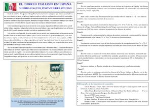 EL CORREO ITALIANO EN ESPAÑA GUERRA 1936/1939, POST-GUERRA 1939/1943