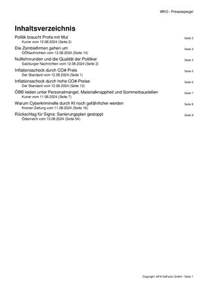 Pressespiegel 20240812