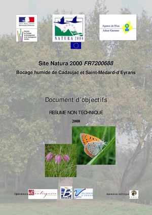 DOCOB - Bocage humide de Cadaujac et Saint Médard d’Eyrans – FR7200688