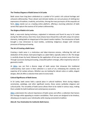 The Timeless Elegance Of Batik Sarees In Sri Lanka[1]