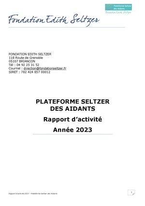 Rapport 2023 PFR SELTZER