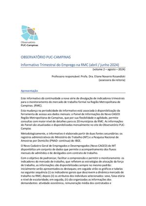 Informativo Emprego 2º Trim 2024