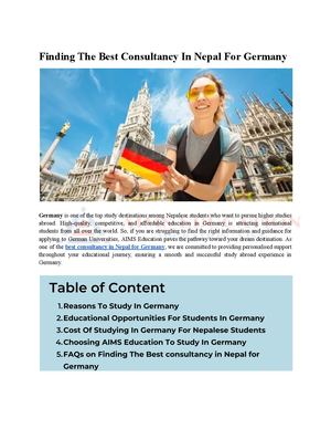 Best consultancy in Nepal for Germany | Aims Education