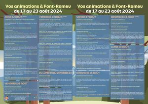 Programme Animations Du 17 Au 23 Août 2024