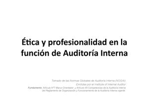 ÉTica Y Profesionalidad En La Función De Auditoría