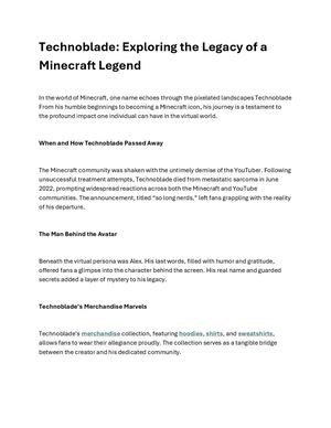 Technoblade Exploring The Legacy Of A Minecraft Legend