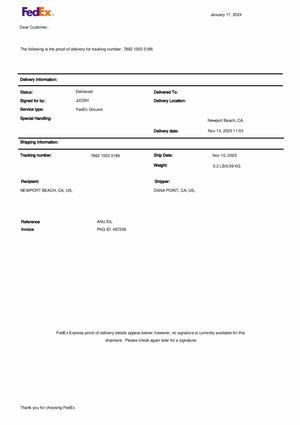 Proof Of Service Sublimis Deus