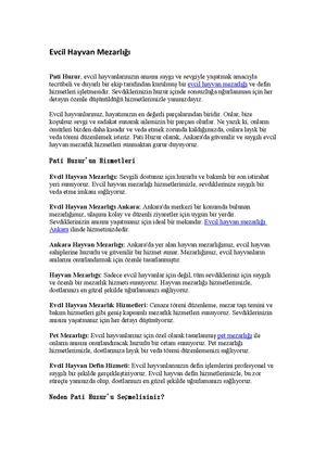 Evcil Hayvan Mezarlığı