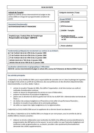 Adjoint Au Chef Siba