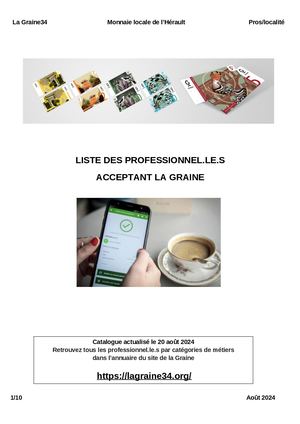 La Graine34 Pros Par Localité 20082024