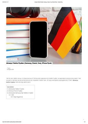 Almanya Telefon Fiyatları (Güncel)