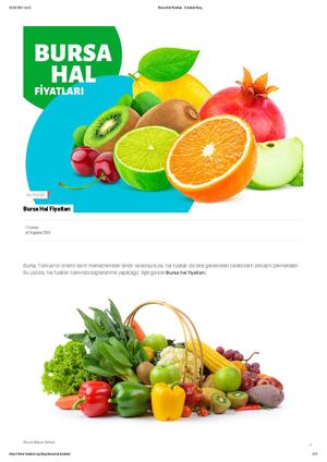 Bursa Hal Fiyatları