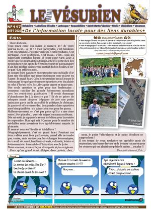 SEPTEMBRE 2024 - LE portail VESUBIEN n°117. Journal gratuit de la Vésubie & Valdeblore - 06450 - Alpes Maritimes