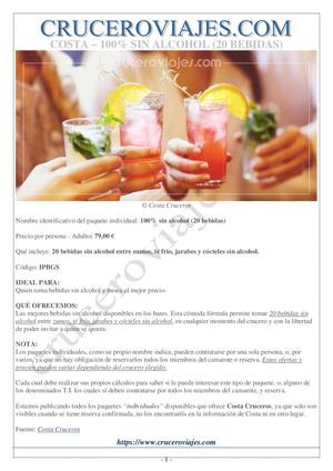 Costa Cruceros - Paquete Sin Alcohol 20