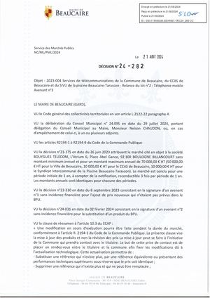 Parution Acte Administratif (1 Décision N°24 282)