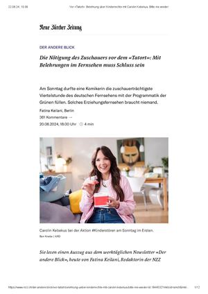 Vor «Tatort» Belehrung über Kinderrechte Mit Carolin Kebekus Bitte Nie Wieder