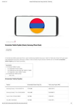 Ermenistan Telefon Fiyatları (Güncel)