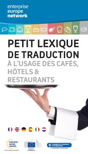 Petit Lexique de Traduction à l'usage des cafés, hôtels, restaurants