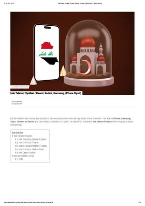 Irak Telefon Fiyatları (Güncel)