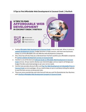 Calaméo - 9 Tips To Find Affordable Web Development In Coconut Creek