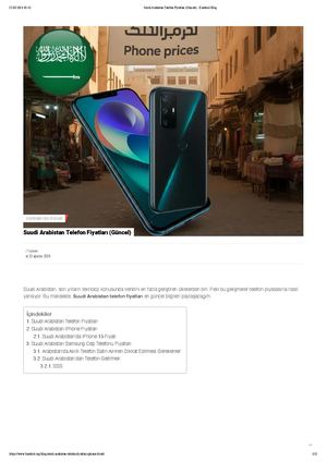 Suudi Arabistan Telefon Fiyatları - Suudi Arabistan iPhone Fiyatı